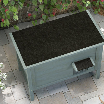 PawHut Feral Cat House, Wooden Insulated with Removable Floor, Water-Resistant Openable Roof - Charcoal Grey 