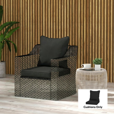 Outsunny Seat and Back Padded Cushion Set, CUSHION ONLY - Black 