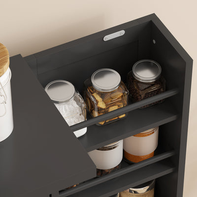 HOMCOM Kitchen Cupboard, Freestanding Multi-Storage Kitchen Pantry Cabinet with Adjustable Shelves, Black 