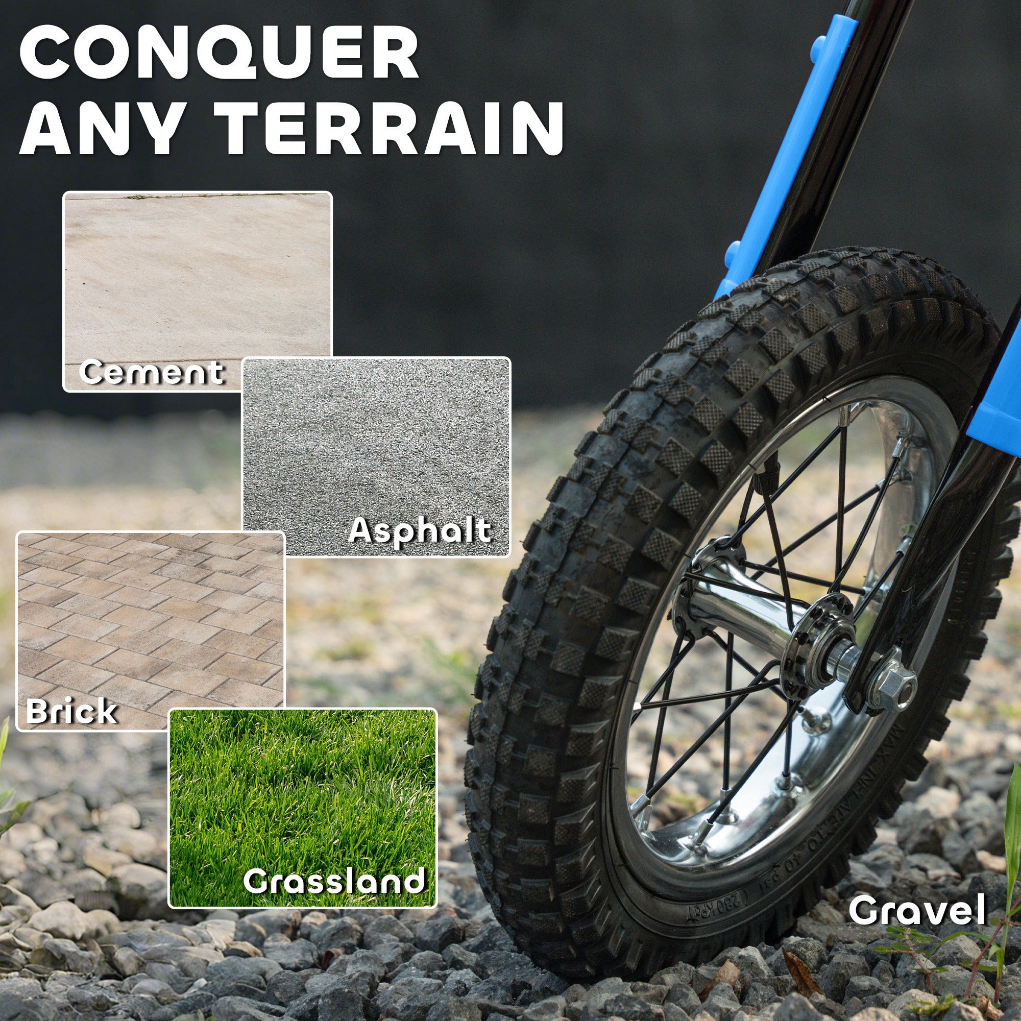 AIYAPLAY Kids Electric Motorbike, 24V Ride On Motorcycle with 3 Speeds and Rear Suspension, Dirt Bike for 8-12 Years Old, Blue