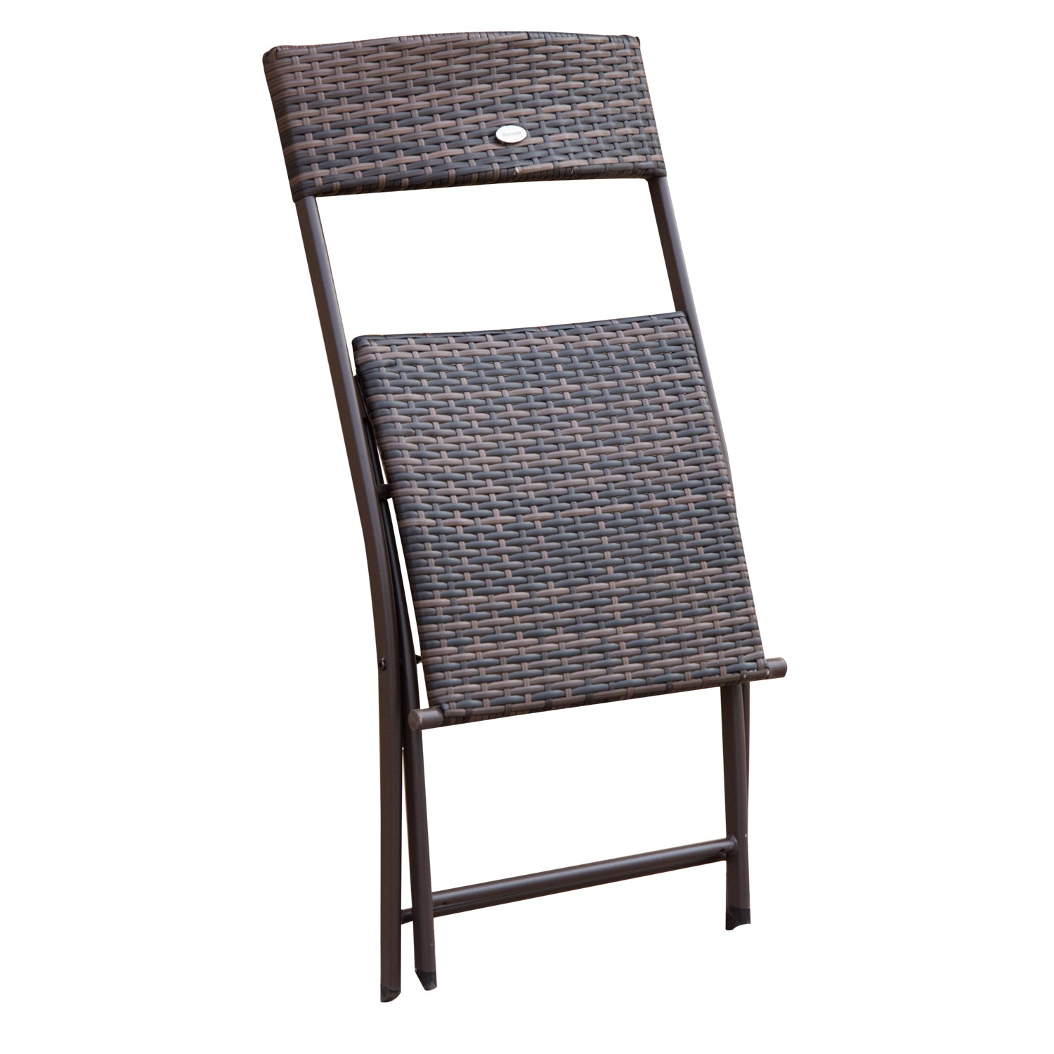 Outsunny 2 Seater Wicker Rattan Bistro Set-Brown 