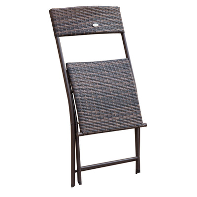 Outsunny 2 Seater Wicker Rattan Bistro Set-Brown 