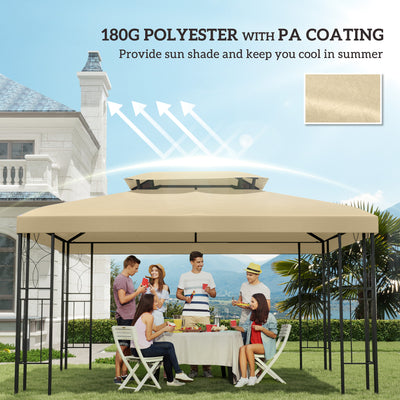Outsunny Gazebo Roof Replacement, for 3 x 4m Frames - Cream 