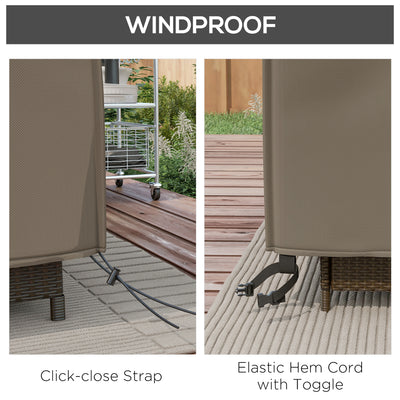 Outsunny Large Square Patio Garden Furniture Set Cover 600D Oxford Waterproof, 230 x 230 x 70cm, Grey 