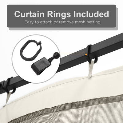 Outsunny 302 x 207cm Universal Replacement Mesh Sidewall Netting for Gazebos and Canopy Tents, (Sidewall Only) White 