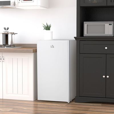HOMCOM 91 Litre Freestanding Under Counter Fridge Freezer, Small Fridge with Chiller Box, Adjustable Thermostat, 47.5cm Wide, White 