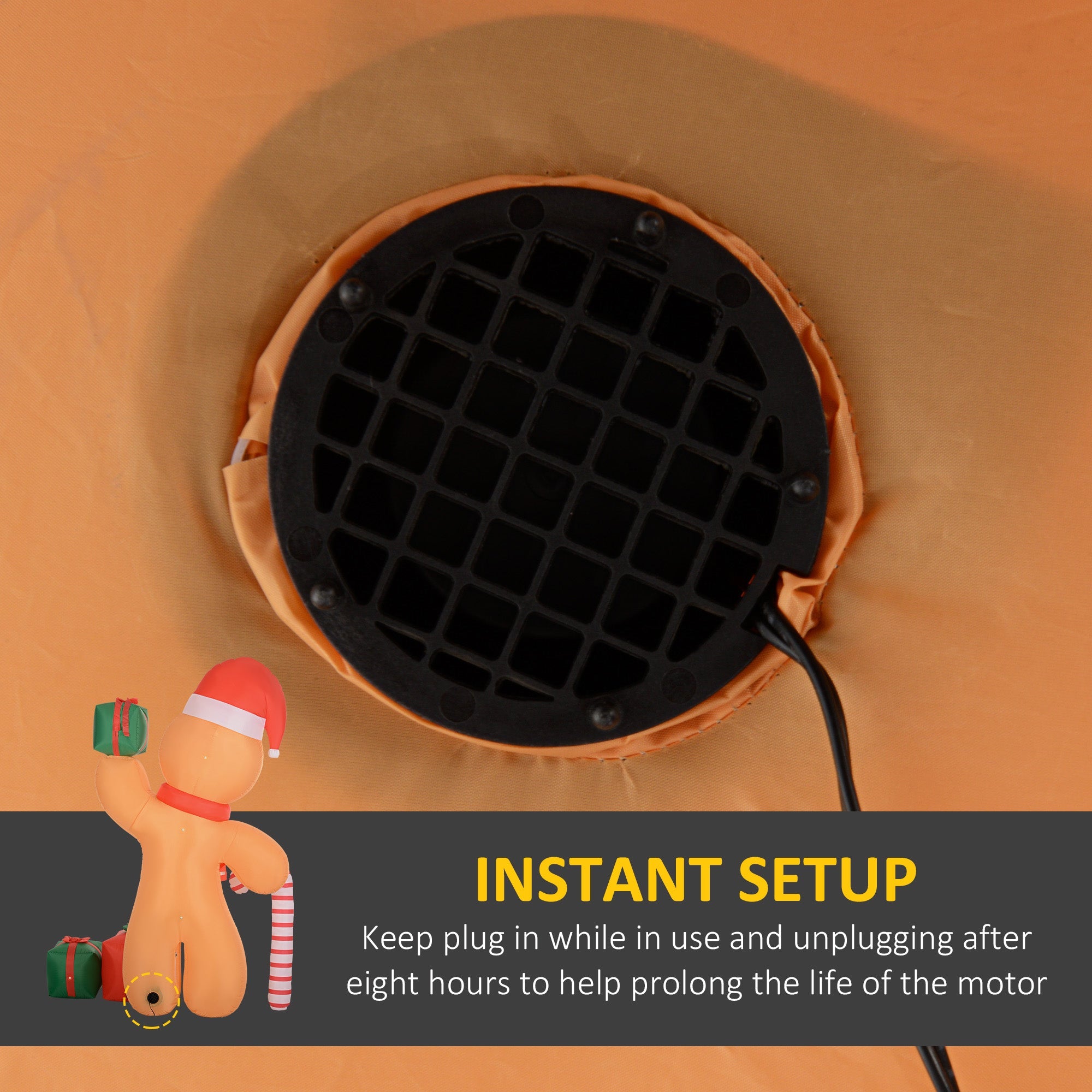 Outsunny 8ft Inflatable Gingerbread Christmas Decoration 