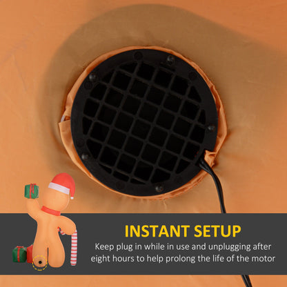 Outsunny 8ft Inflatable Gingerbread Christmas Decoration 