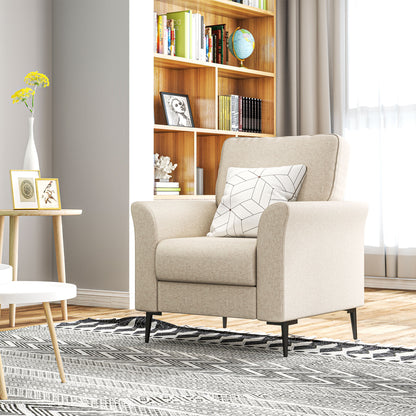 HOMCOM Linen-Look Armchair - Beige 