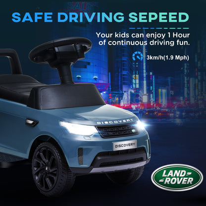 AIYAPLAY 2-in-1 Land Rover Licensed 6V Kids Electric Ride On Car, Sliding Car w/ Headlights, Music, for 18-60 Months, Light Blue 