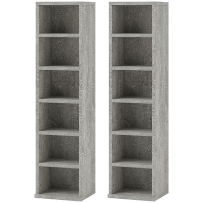 HOMCOM Set of Two 102 CD Storage Units - Cement Grey 