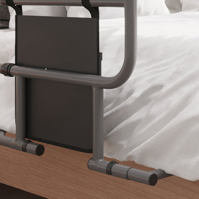 HOMCOM Folding Bed Rail for Elderly Adults, Bed Assist Rail with Storage Pocket for Disabled, Pregnant, Black 