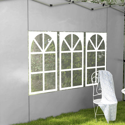 Outsunny Gazebo Side Panels, Sides Replacement with Window for 3x3(m) or 3x4m Pop Up Gazebo, 2 Pack, Grey 