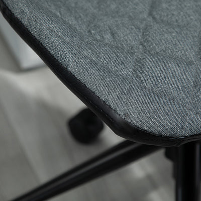HOMCOM Office Computer Desk Chair, Swivel Task Chair no Arms, Fabric Study Chair with Adjustable Height and Rolling Wheels for Home Work, Grey 