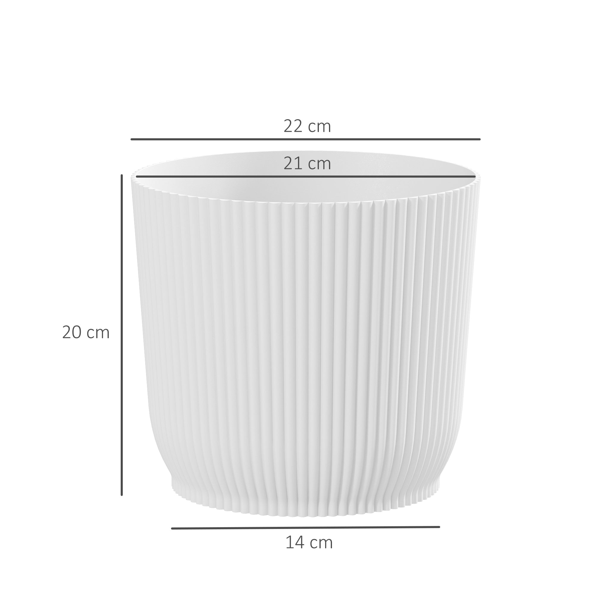 Outsunny Set of Two \'d0\'a422cm Planters - White