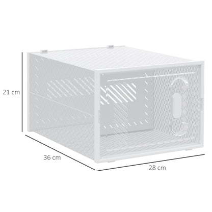 HOMCOM 8PCS Clear Shoe Box, Plastic Stackable Shoe Storage Box for UK/EU Size up to 12/46 with Magnetic Door for Women/Men, 28 x 36 x 21 cm 