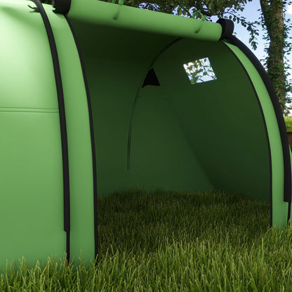 Outsunny Four Man Duo Room Tunnel Tent, with Accessories - Green 