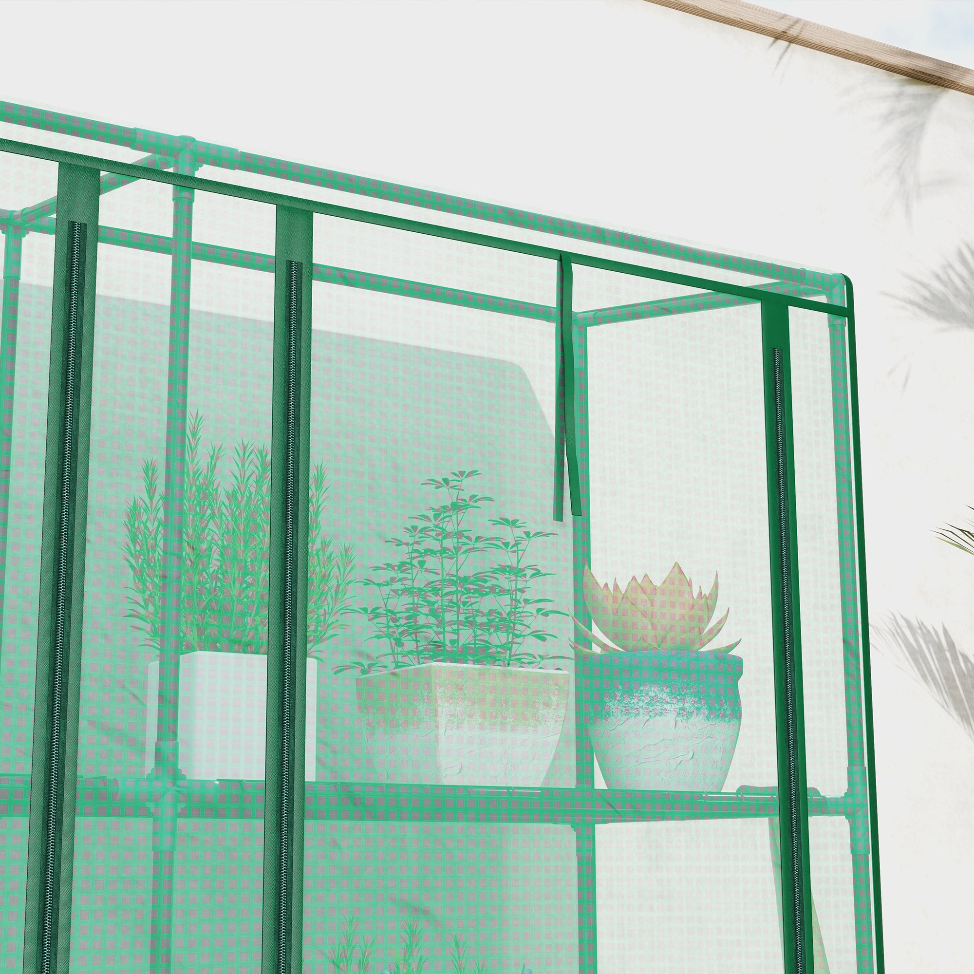 Outsunny 46 x 215cm Nine-Shelf Greenhouse - Green 