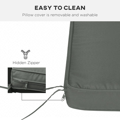Outsunny Garden Bench Cushion 2 Seater Loveseat Seat Pad for Patio Swing Furniture for Indoor & Outdoor Use, 120 x 50 x 8 cm, Grey 