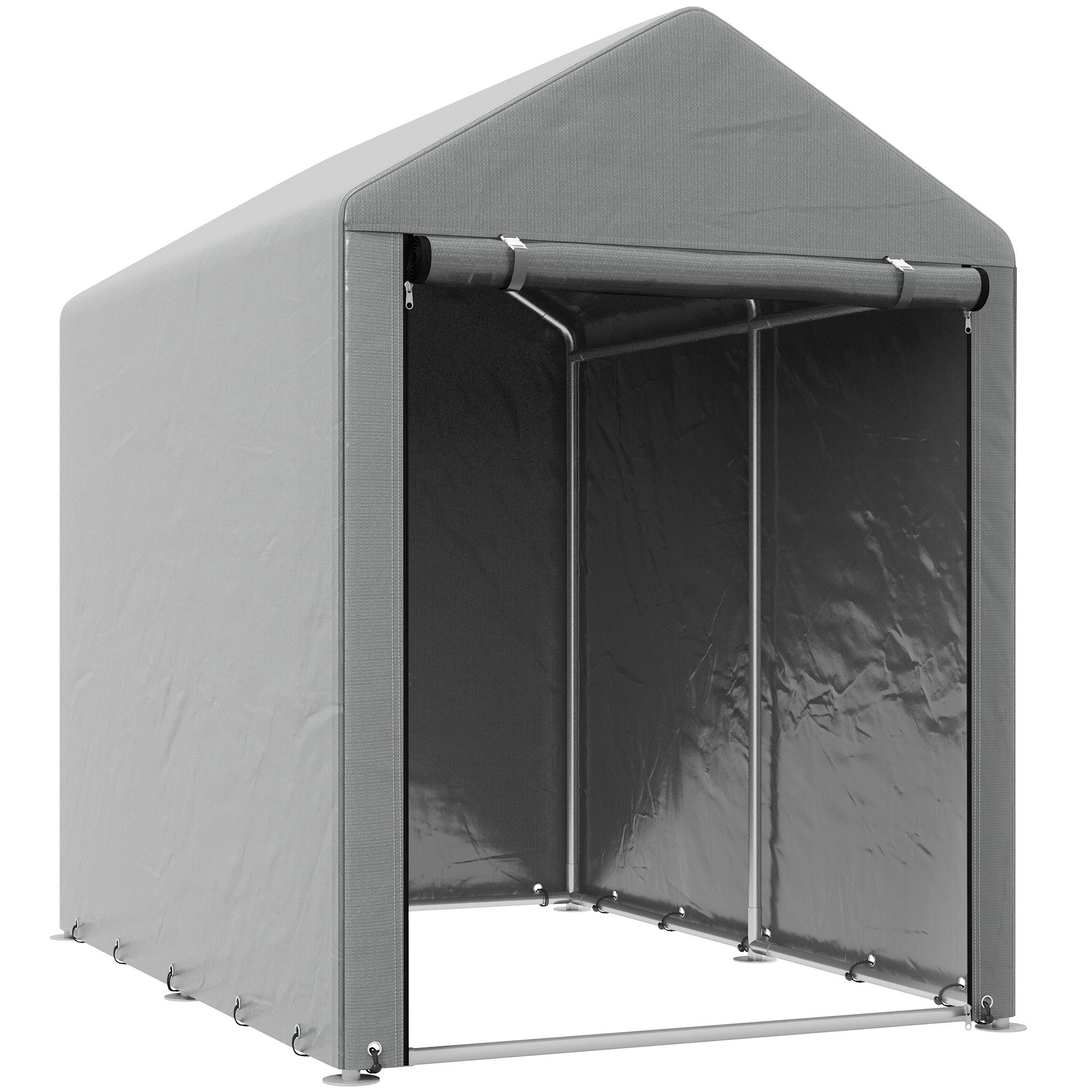 Outsunny 179 x 120cm Temporary Garden Shed, with Accessories - Light Grey 