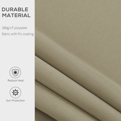 Outsunny 2.5x2 m Manual Retractable Awning-Beige Canopy/White Frame 