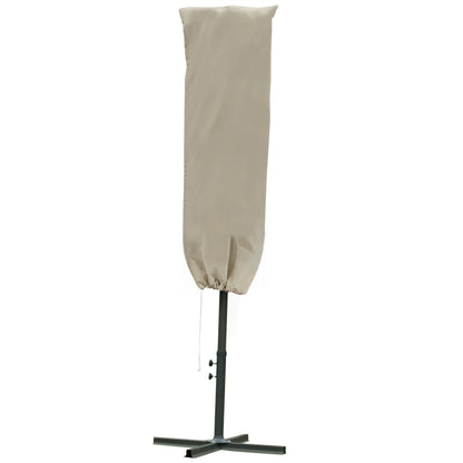 Outsunny Outdoor Cantilever Umbrella Cover with Rod, Zipper, Khaki 