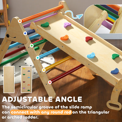 AIYAPLAY 5-in-1 Toddler Climbing Frame with Ramp, Arch, for 18-48 Months, Multicoloured 