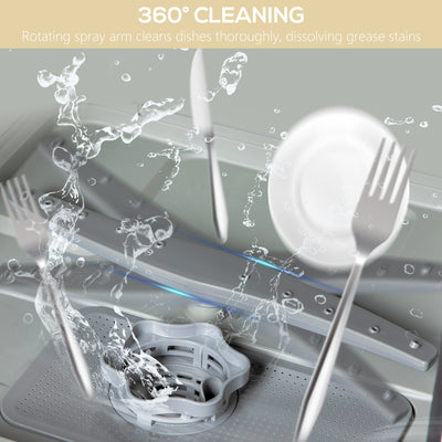 HOMCOM Multi-Program 6L Tabletop Dishwasher 