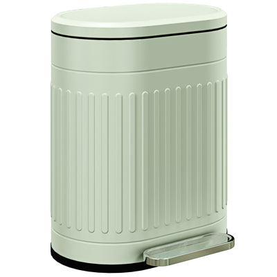 HOMCOM 20L Metal Kitchen Bin, with Soft-Close Lid - Light Green 