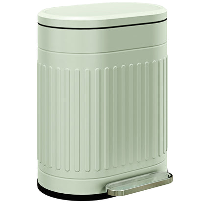 HOMCOM 20L Metal Kitchen Bin, with Soft-Close Lid - Light Green 