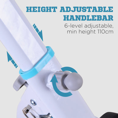 HOMCOM Stepper w/ Handle Hand Grip Workout Fitness Machine For Fitness Aerobic Exercise Home Gym White 