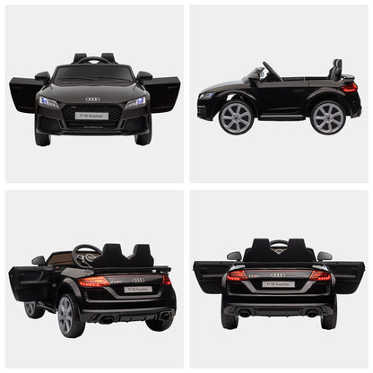 HOMCOM Kids Licensed Audi TT Ride-On Car 12V Battery w/ Remote Suspension Headlights and MP3 Player 2.5-5km/h Black 