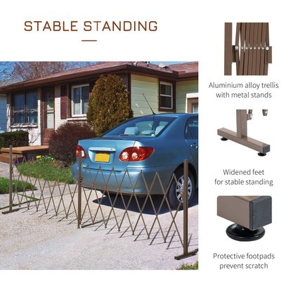 Outsunny Expanding Trellis Fence Freestanding Movable Fence Foldable Garden Screen Panel Aluminium, 405cm x 103.5cm, Dark Brown 