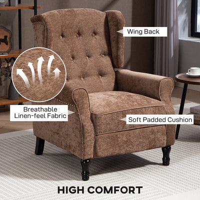 HOMCOM 150° Reclining Vintage Armchair, with footrest - Brown 