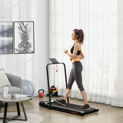 HOMCOM Foldable Walking Treadmill, with LED Display, for Home, Office & Fitness Studio 