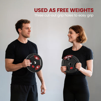 SPORTNOW Olympic Weight Plates, 2"/5cm Weight Disc Pair with Tri-Grips, 2 x 15kg Dumbbell Plates for Weightlifting and Strength Training Home Gym Fitness Workout, Black 