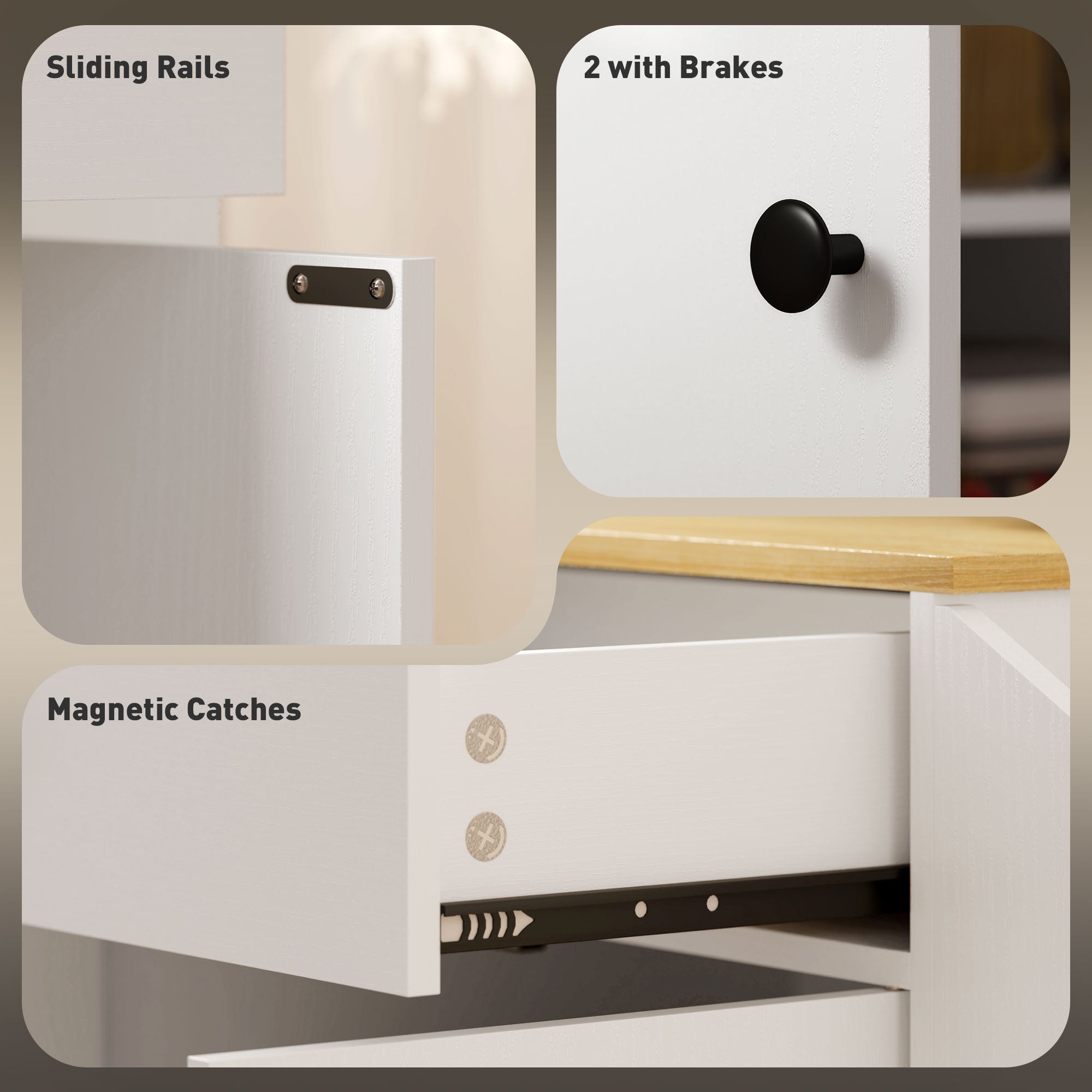 HOMCOM Rolling Kitchen Island with 3-Tier Spice Rack, Kitchen Storage Cart with Drawer and Towel Rack, White