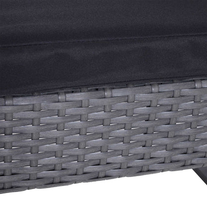 Outsunny 2 Seater Rattan Patio Set W/ Cushions-Grey/Black 