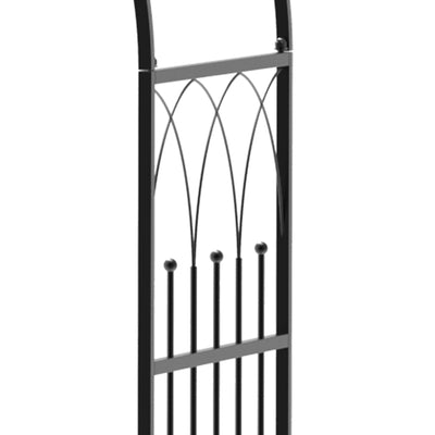 Outsunny Garden Metal Arch Bench Outdoor Patio Rose Trellis Arbour Pergola for Climbing Plant Antique Style 2-Seater Chair, Black 