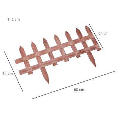 Outsunny Set of 12 Wooden 60cm Garden Fence Pieces 