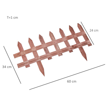 Outsunny Set of 12 Wooden 60cm Garden Fence Pieces 