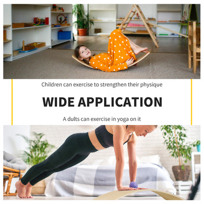 HOMCOM Wood Wobble Board with Ropes, Balance Board for Full Body Workout, Multipurpose for Kids and Adults 