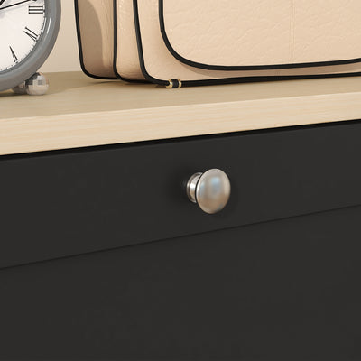 HOMCOM Modern Compact Three-Drawer Shoe Storage Cabinet - Black 