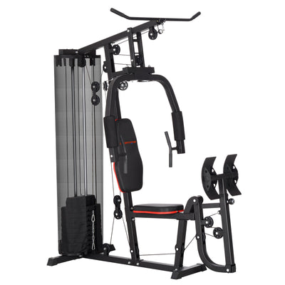 SPORTNOW Weights Machine, Multi Gym with 45kg Weight Stack, Compact Home Gym Leg Press Machine for Full Body Training 