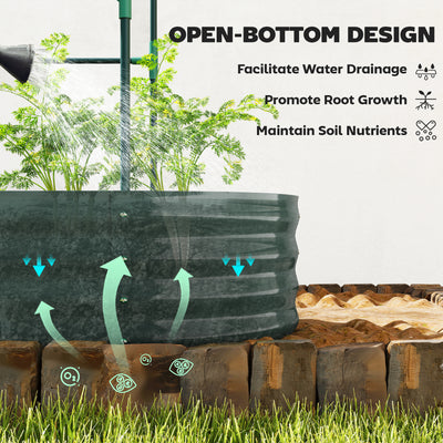 Outsunny Galvanised Raised Garden Bed with Arched Trellis, 4 x 2 x 4.6ft Metal Raised Bed for Garden with Open Bottom, Dark Grey 