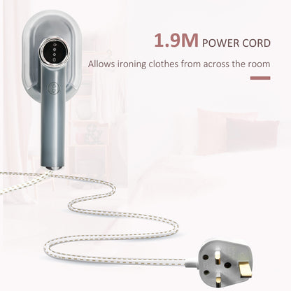 HOMCOM Clothes Steamer, 1200W Portable Handheld Garment Steamer for Home and Travel, Wrinkle Remover with Detachable Water Tank, Fast Heat-up, Grey