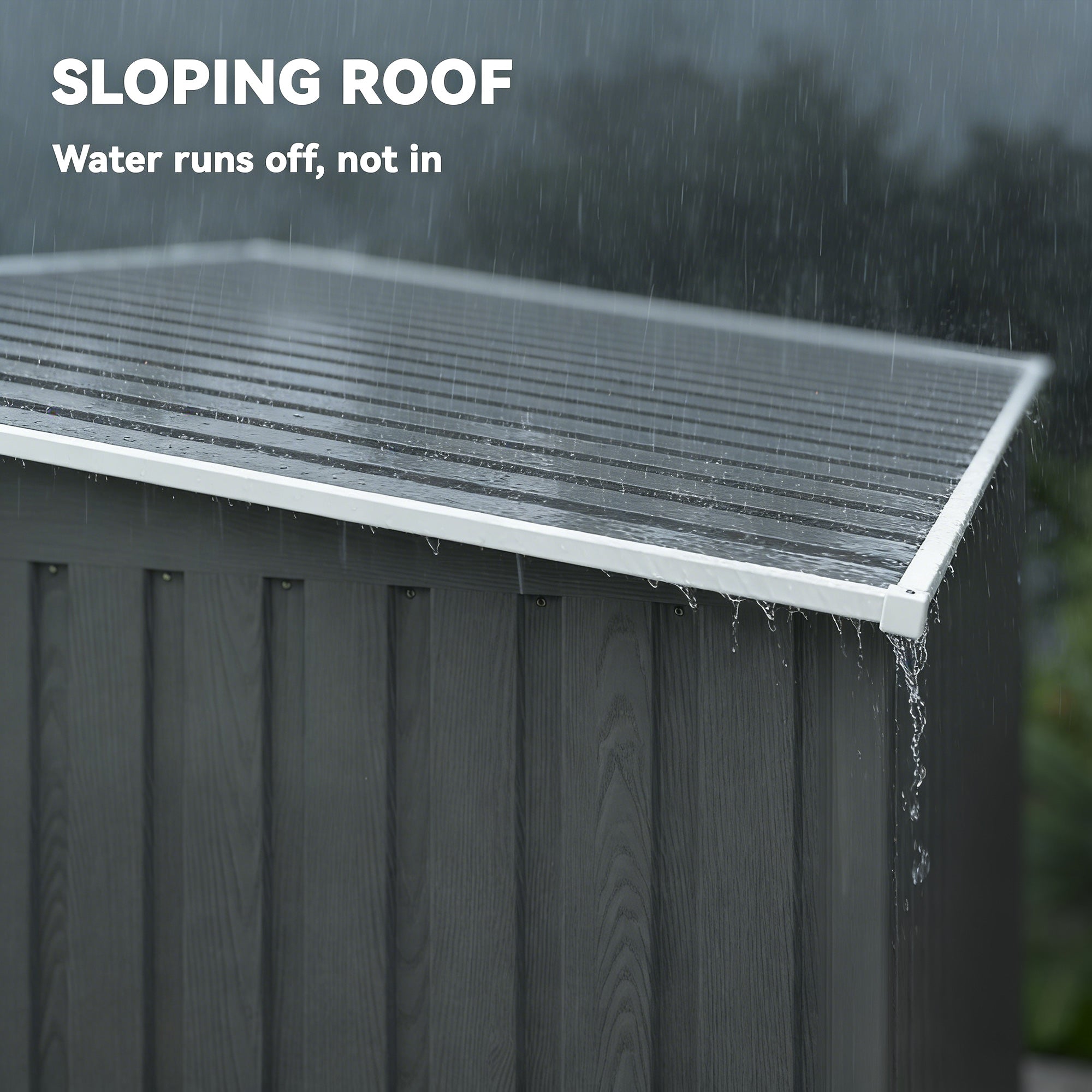Outsunny 7 x 5ft Galvanised Metal Shed, with Sliding Door - Light Grey 