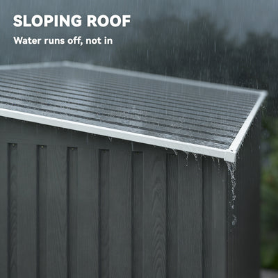 Outsunny 7 x 5ft Galvanised Metal Shed, with Sliding Door - Light Grey 