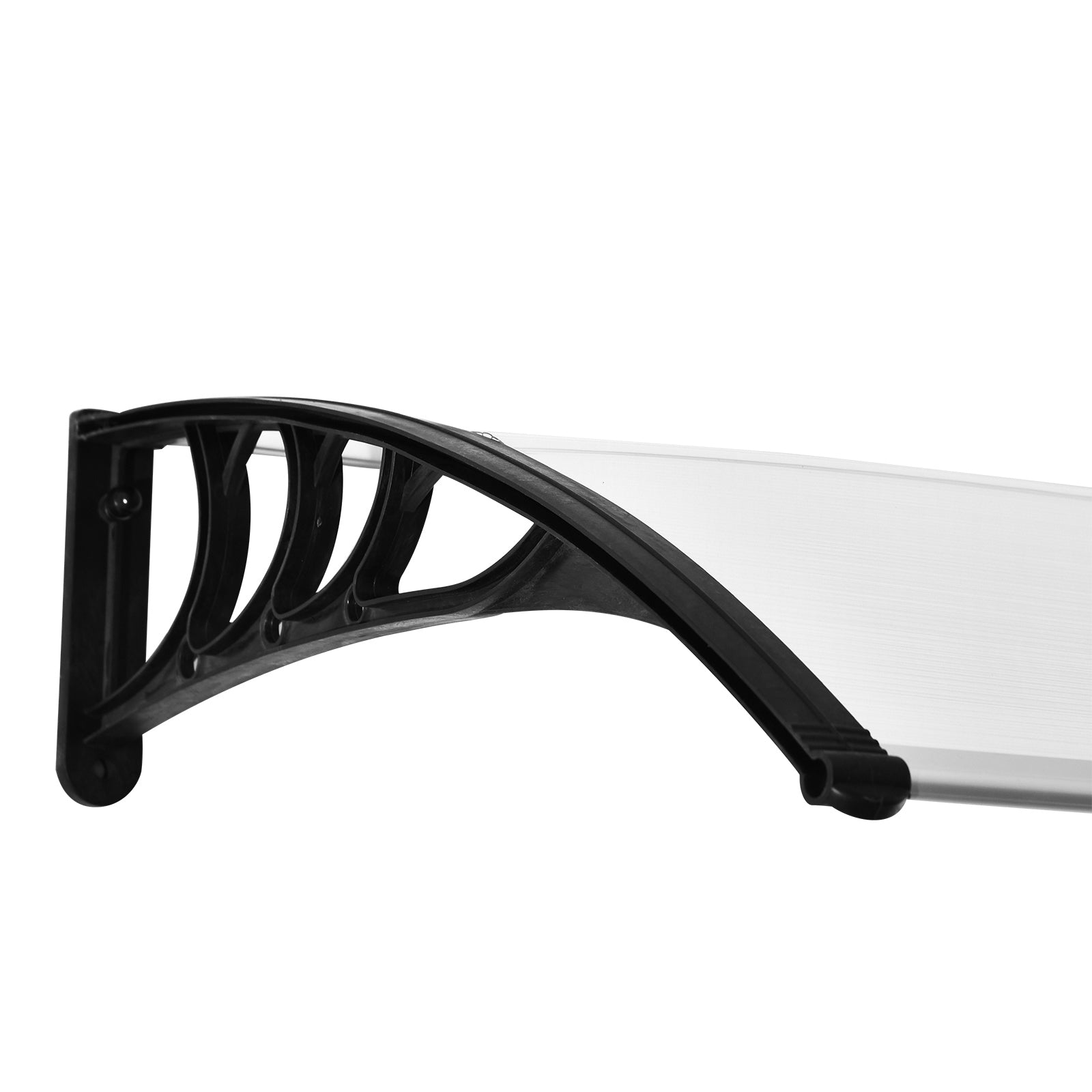 Outsunny 75 x 195 cm Curved Door Window Awning Canopy, Polycarbonate Cover Front Door Outdoor Patio, UV Rain Snow Protection Shelter, Clear 