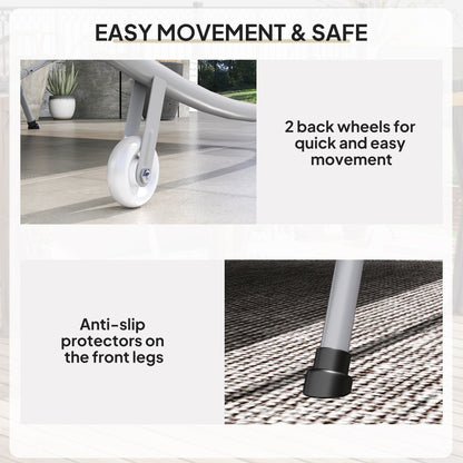 Outsunny Double Outdoor Bed, with Canopy - Light Grey 